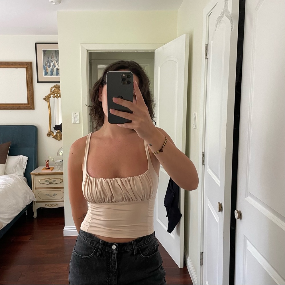 light pink tank top